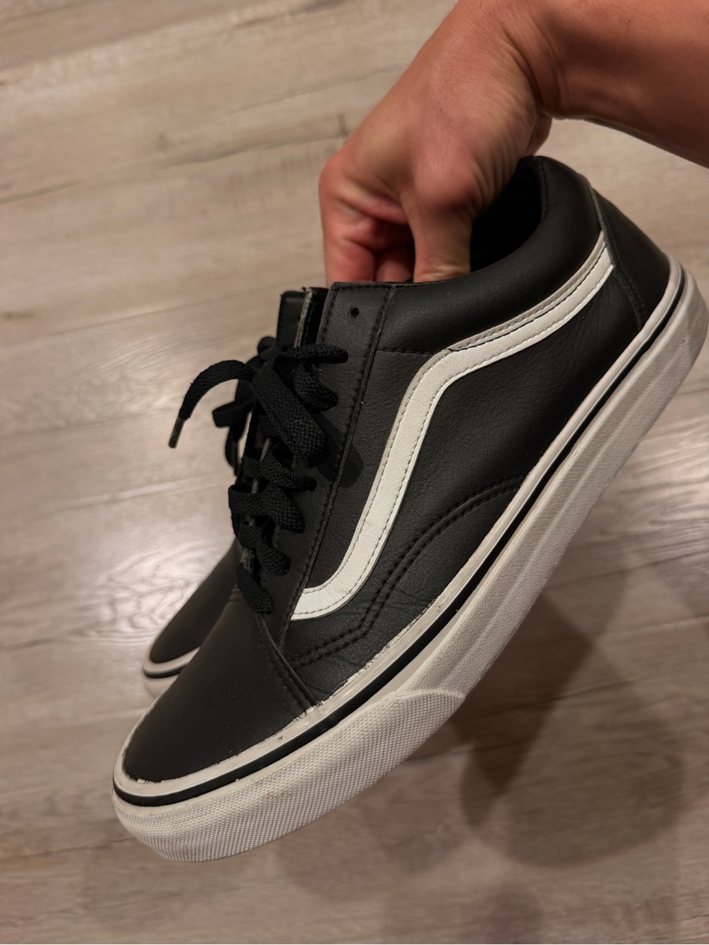 vans leather old skool leather black